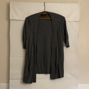 Express Gray Open-Front Cardigan